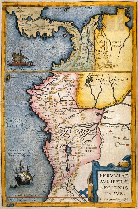 Map of the gold-bearing regions in Peru, from the ''Atlas Maior, Sive Cosmographia Blaviana'' a Joan Blaeu