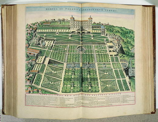 The Villa d'Este Palace and Gardens, Tivoli, from Theatrum Civitatum, 1663 (engraving) a Joan Blaeu
