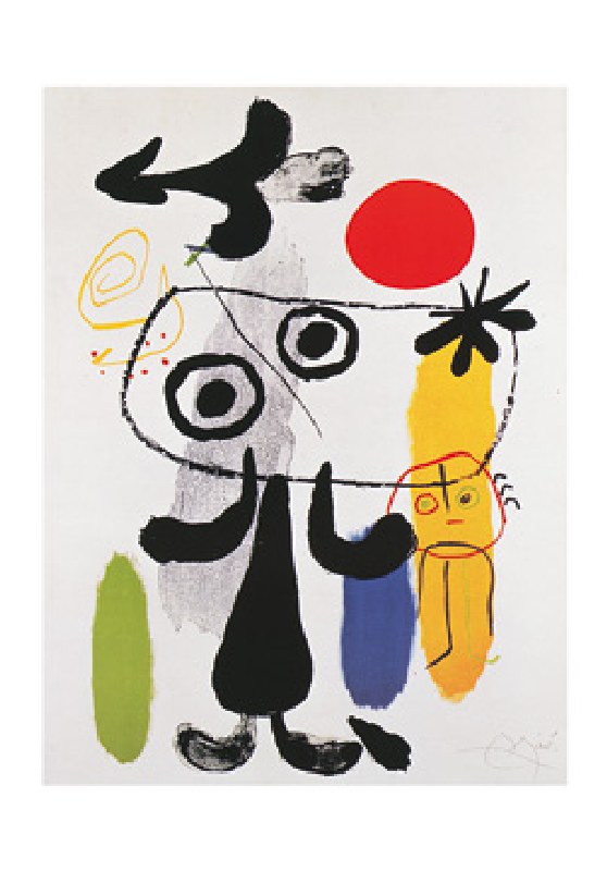Figur gegen rote Sonne II  - (JM-853) a Joan Miró