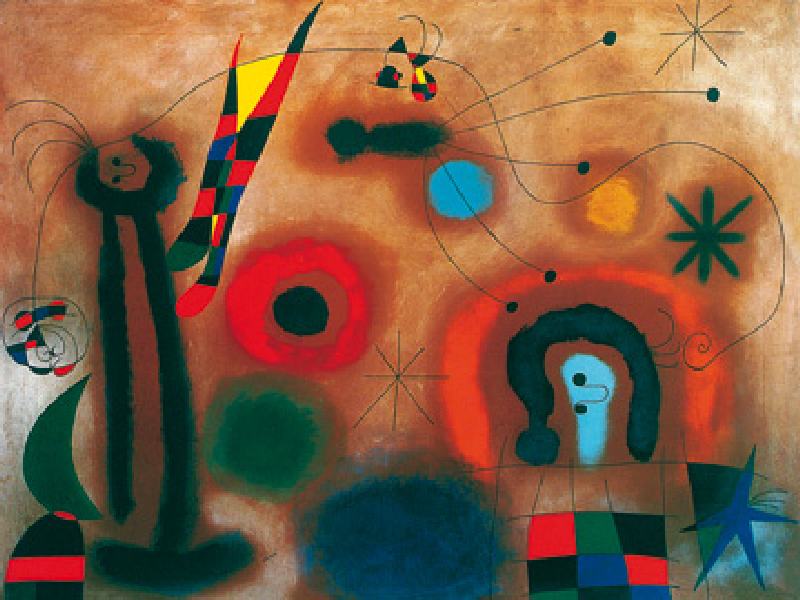 Libelle mit roten Flügeln  - (JM-879) a Joan Miró