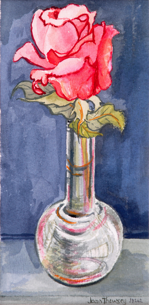 Pink Rose in a Bud Vase a Joan  Thewsey