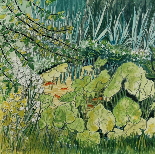 Pond with Goldfish a Joan  Thewsey
