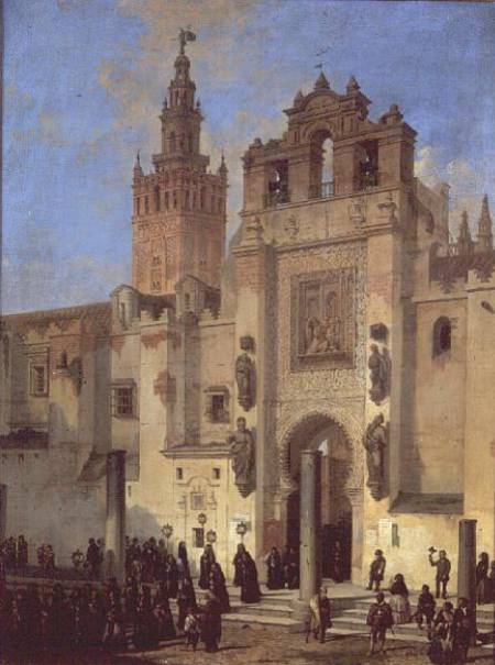 Religious procession in Seville a Joaquin Dominguez Becquer