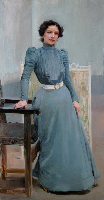 Clotilde im grauen Kleid a Joaquin Sorolla