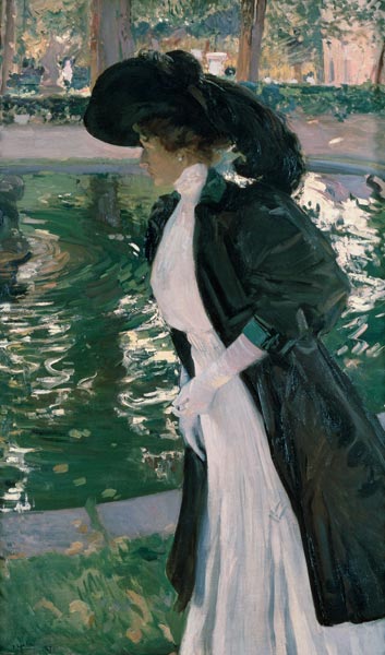 Clotilde in den Gaerten der Granja a Joaquin Sorolla