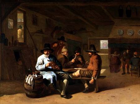 A Tavern Interior with cardplayers a Job Adriaensz Berckheyde