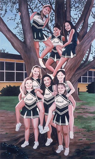 Jesuit Cheerleaders in a Tree, 2002 (oil on canvas)  a Joe Heaps  Nelson