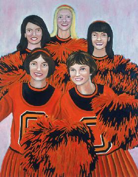 Oregon State Cheerleaders, 2002 (oil on canvas) 