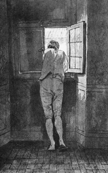 Goethe am Fenster der römischen Wohnung am Corso a Joh. Heinrich Wilhelm Tischbein