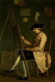 Self-portrait at the easel. a Joh. Heinrich Wilhelm Tischbein