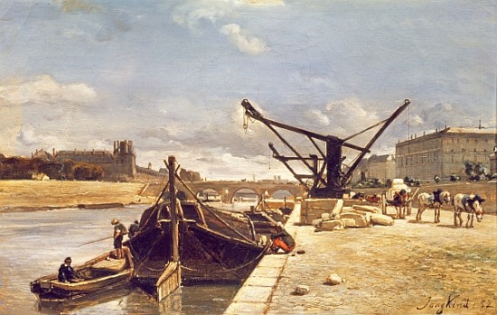 View of the Pont Royal, Paris a Johan-Barthold Jongkind