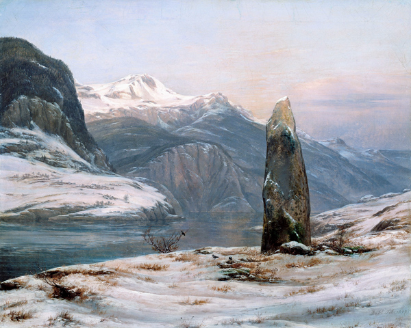 Winter at the Sognefjord a Johan Christian Clausen Dahl