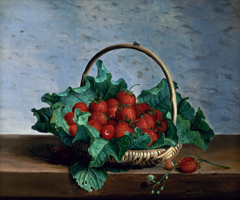 Basket of Strawberries a Johan Laurentz Jensen