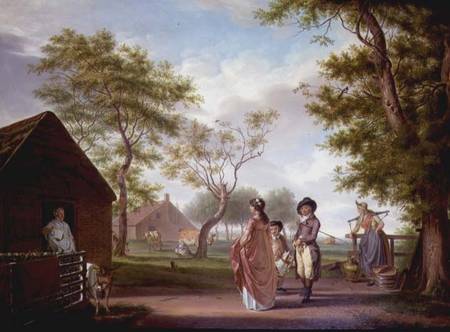 Country Landscape with Figures a Johan Prey