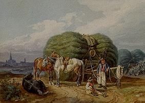 Reaping car (with view of Vienna in the background) a Johann Adam Klein