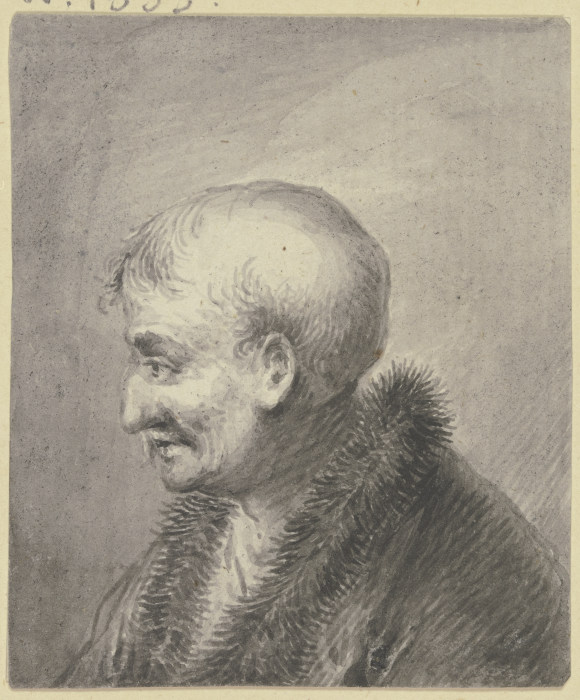 Brustbild eines kahlköpfigen alten Mannes, im Profil nach links a Johann Andreas Benjamin Nothnagel