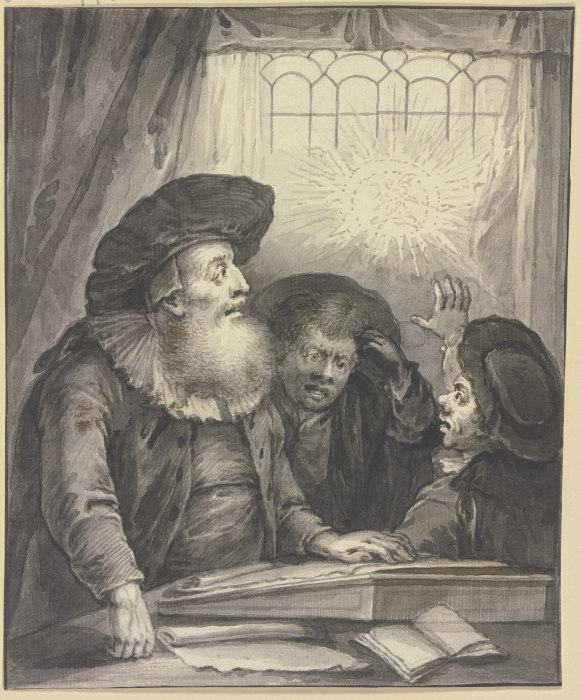 Rabbi Naphtali Ben Cohen mit zwei Schülern a Johann Andreas Benjamin Nothnagel