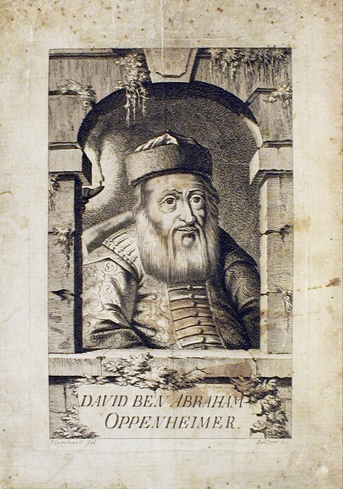 Portrait of David Oppenheim (1664-1736), chief rabbi of Prague a Johann Balzer