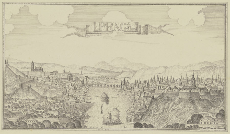 Ansicht von Prag mit der Moldau a Johann Baptist Reiser