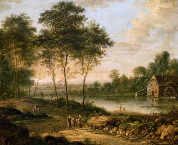 Paesaggio con mulino a Johann Christian Vollerdt