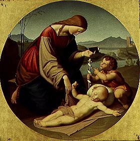 Maria with the Jesuskind and the Johannes boy a Johann Friedrich Overbeck