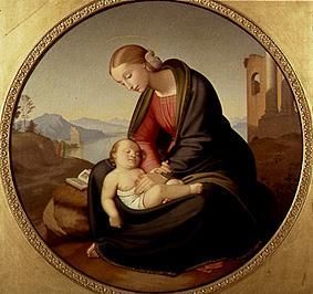 Maria with the sleeping Jesuskind. a Johann Friedrich Overbeck