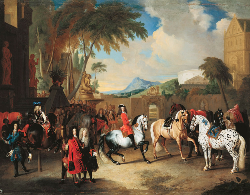 Karl VI. in der kaiserlichen Reitschule a Johann Georg Hamilton