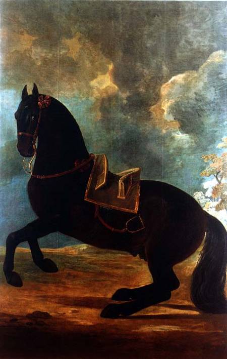 The Bay Stallion with spanish saddle a Johann Georg Hamilton
