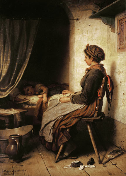 The Sleeping Child a Johann Georg Meyer von Bremen