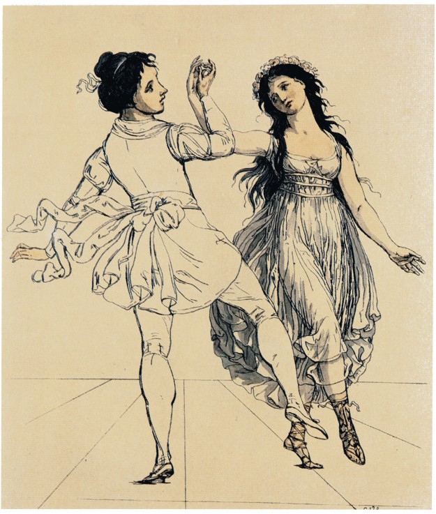 The dancing couple Maria and Salvatore Viganò a Johann Gottfried Schadow