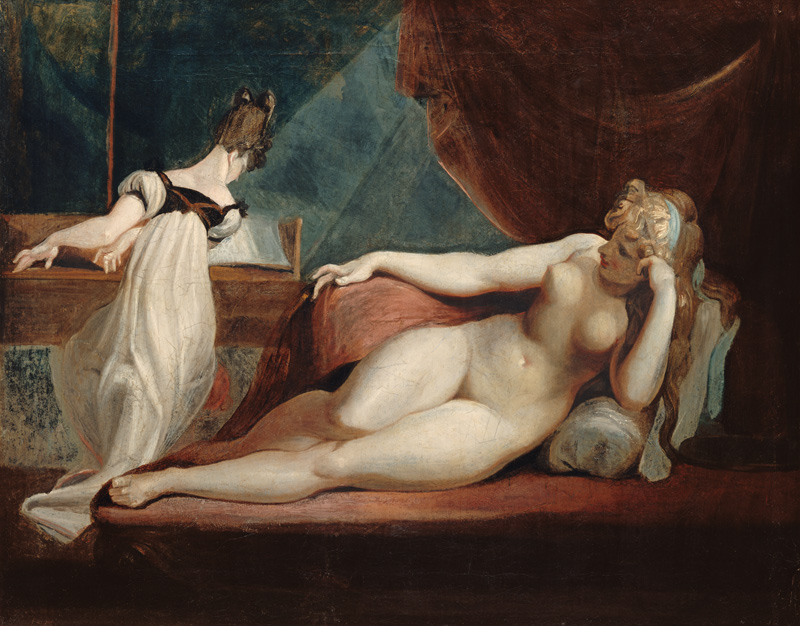 Naked listening to girls, a piano-player. a Johann Heinrich Füssli