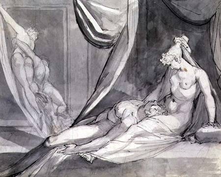 The body of Sarpedon brought home by Death and Sleep ('Iliad', Book XVII,682) a Johann Heinrich Füssli