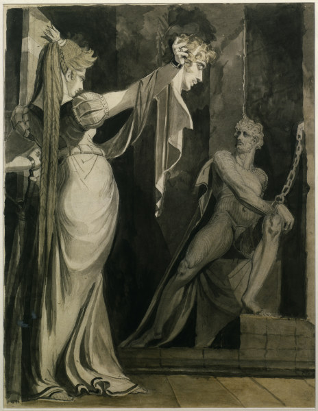 Kriemhild holds Gunthers Head a Johann Heinrich Füssli