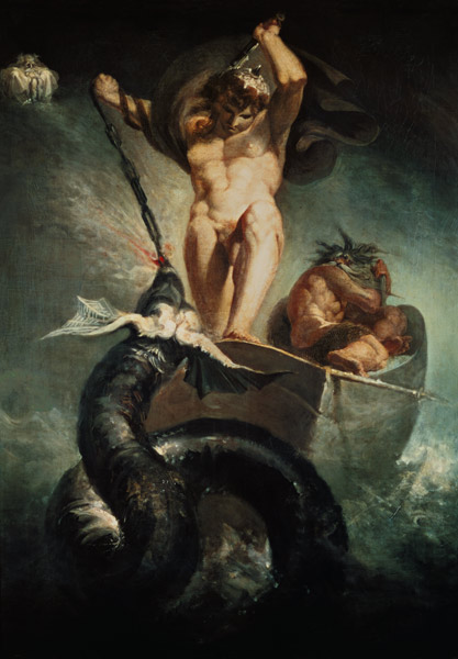 Thor in the fight with the Midgardschlange a Johann Heinrich Füssli