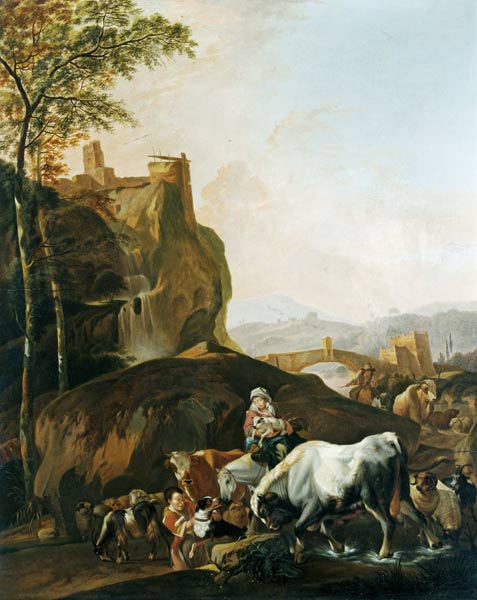 Landschaft in Morgenstimmung a Johann Heinrich Roos