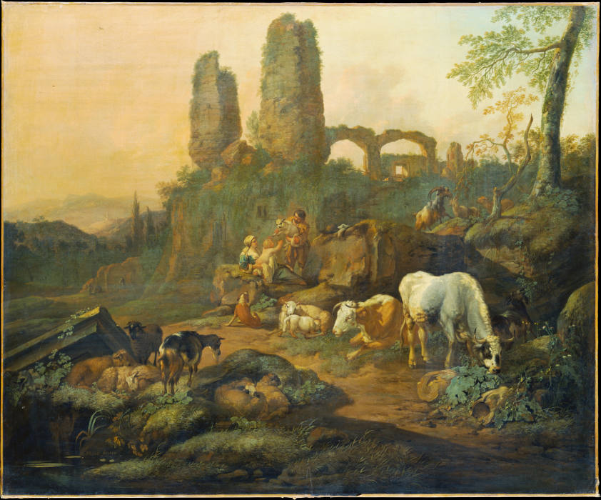 Shepherd Family Resting near an Ancient Ruin a Johann Heinrich Roos
