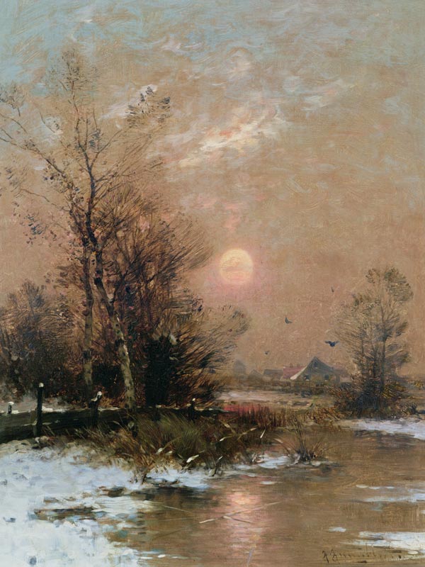Winter Sunset a Johann II Jungblut