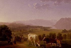 Farmers with cattles near Lausanne