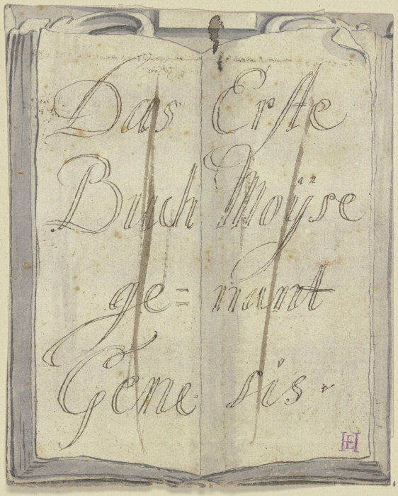 Aufgeschlagene Bibel (Titelblatt) a Johann Jakob von Sandrart