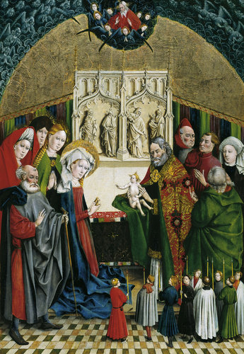 Marienfelder Altar: Darbringung Christi im Tempel. a Johann Koerbecke