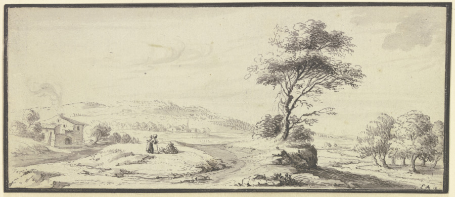 Weite Landschaft mit Bäumen a Johann Ludwig Aberli