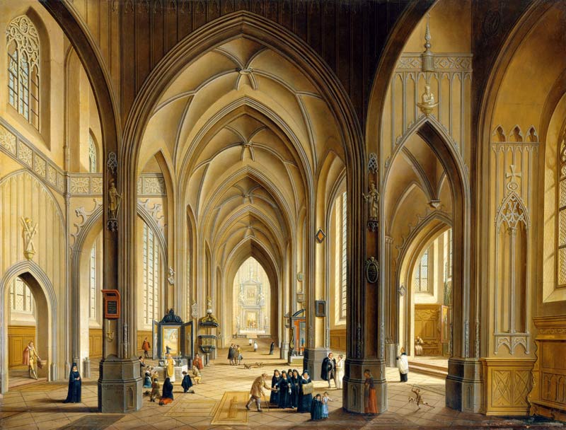 Interior of a Gothic Church a Johann Ludwig Ernst Morgenstern