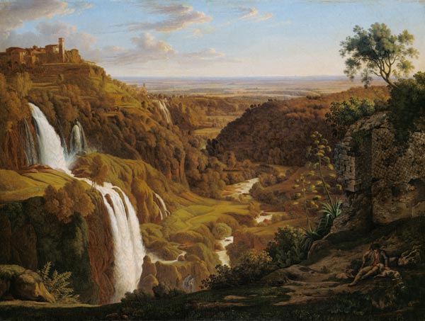 Waterfalls at Tivoli. a Johann Martin von Rohden