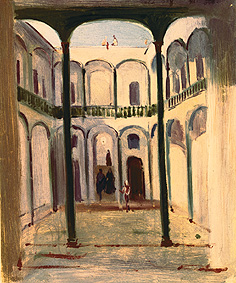 Court of a house in Veracruz a Johann Moritz Rugendas