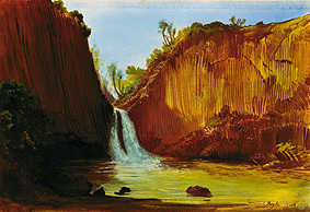 The waterfall of Regla. a Johann Moritz Rugendas