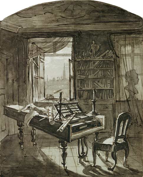 Beethoven's Room at the Time of his Death a Johann Nepomuk Hoechle