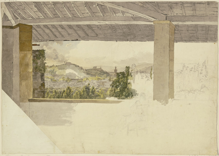 Ansicht von Florenz von einer Loggia außerhalb der Porta Ramona aus a Johann Nepomuk Rauch