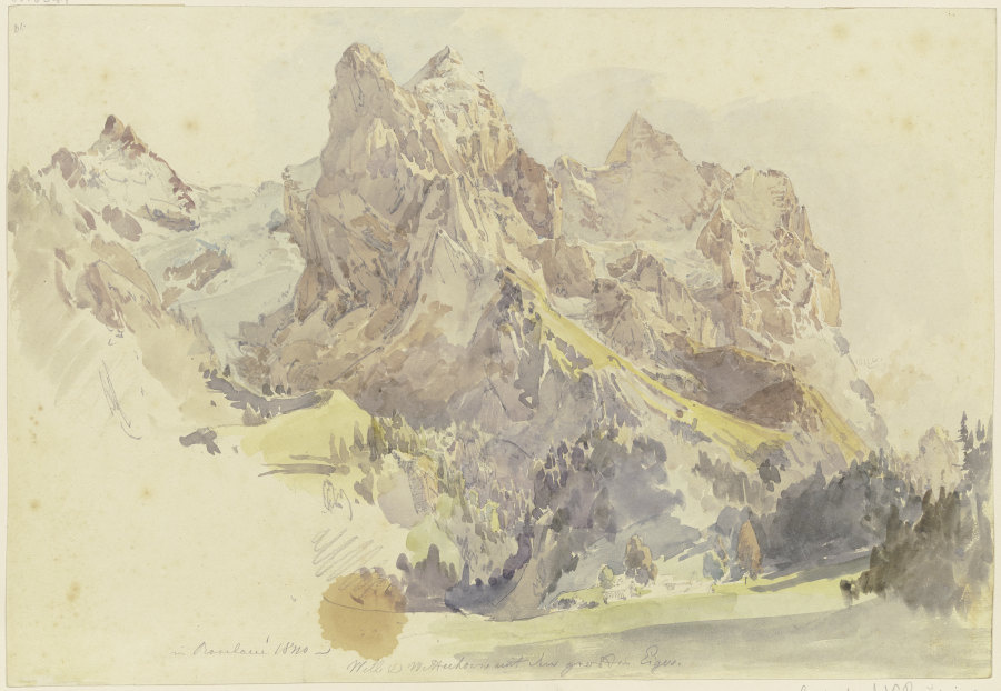 Blick von Rosenlaui auf das Wetterhorn und den Eiger a Johann Nepomuk Rauch
