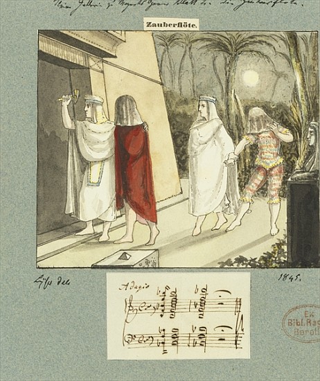 Illustration for Mozart''s ''The Magic Flute'' a Johann Peter Lyser