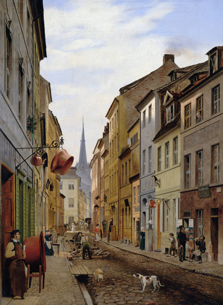 The Parochialstraße a Johann Philipp Eduard Gaertner